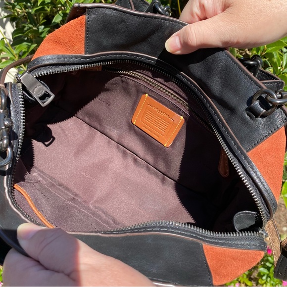 Coach Brown and Orange Striped Shoulder Bag - Picture 13 of 15